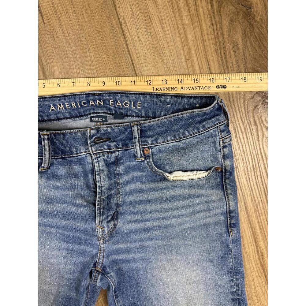 American Eagle Jeans Mens 34x30 Distressed Airflex+ Stretch Denim Punk Grunge - Picture 7 of 9